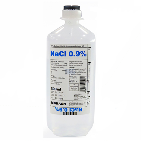 Sodium Chloride 0.9% IV Infusion, 500ml (10 bottles/carton)